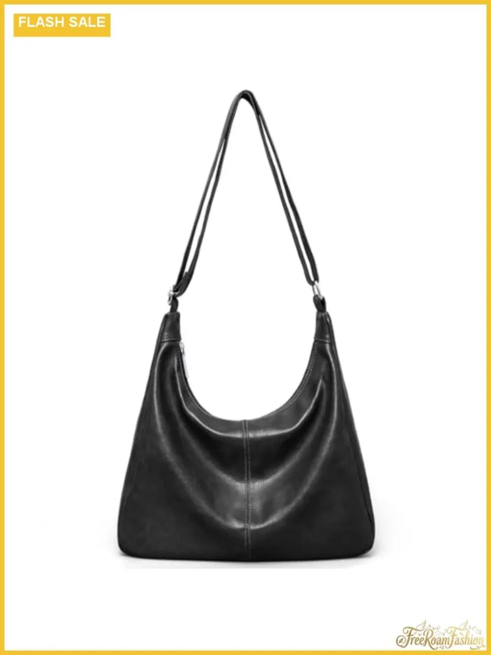 Vegan Leather Hobo Shoulder Bag Slouchy Tote with Adjustable Strap